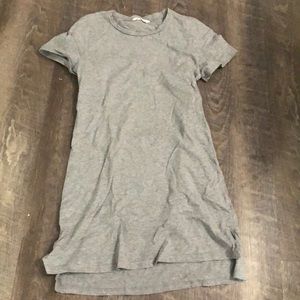 Grey short sleeve shirt dress
